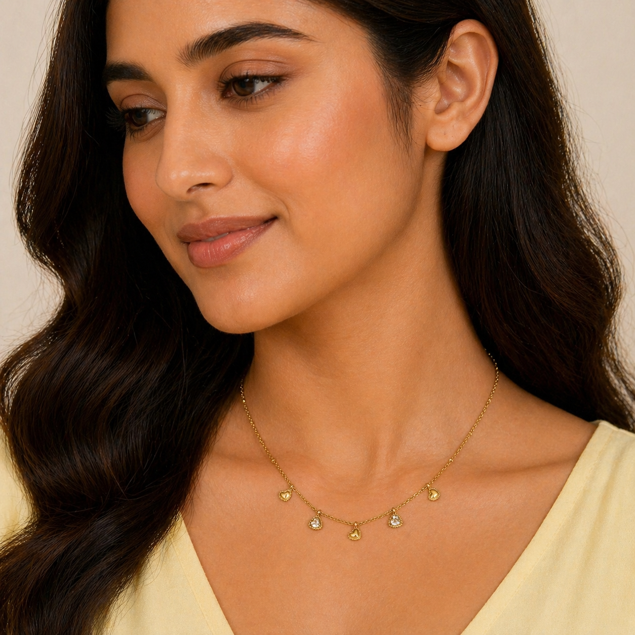 Bella Heart Gold Toned Necklace