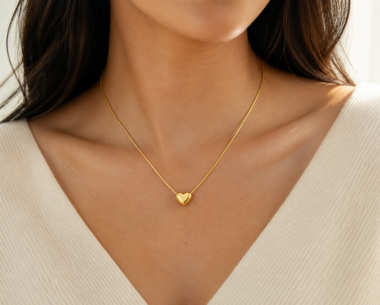 Gold Heart Pendant Necklace