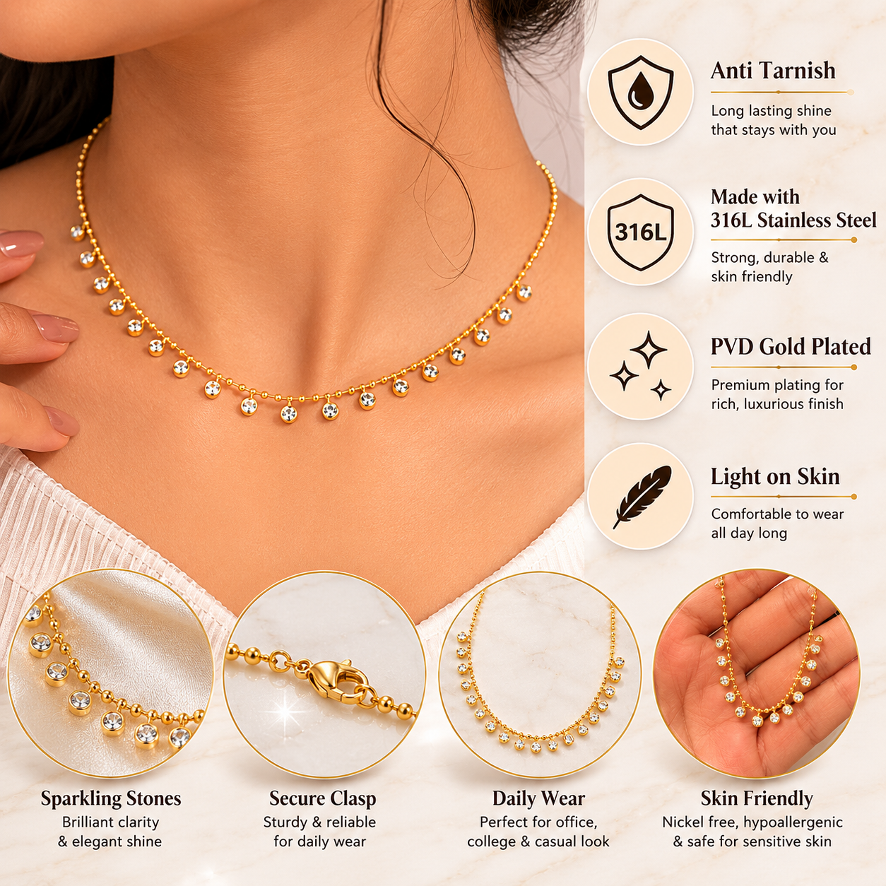 Celeste Drape Necklace