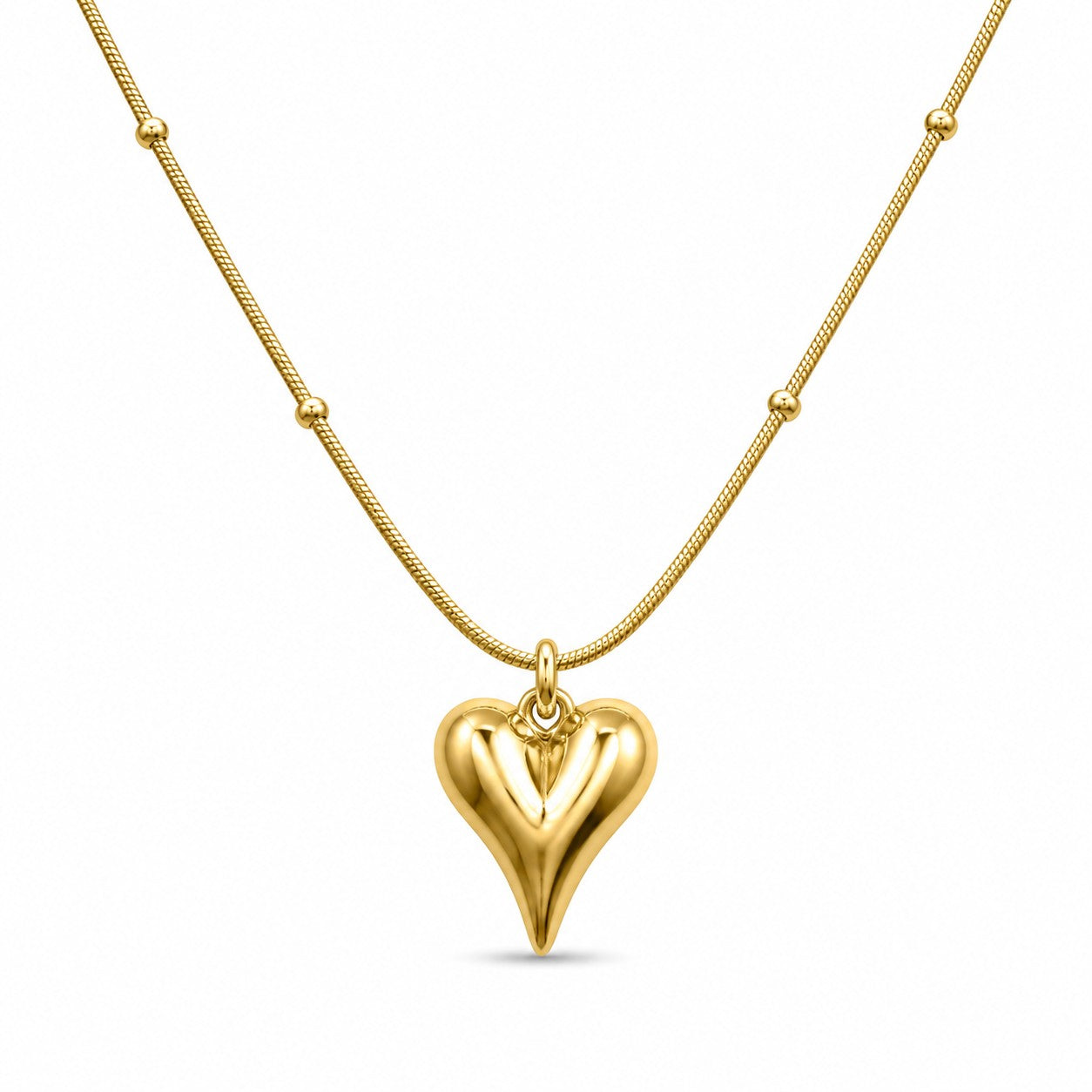 Minimal Gold Heart Pendant Necklace