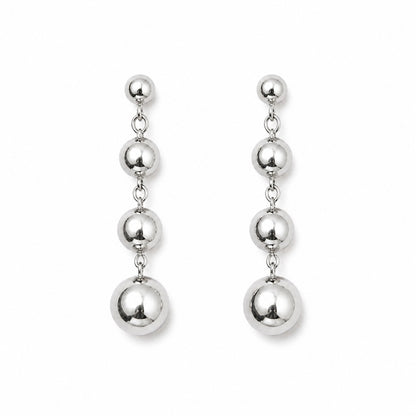 Silver Tone Multi Ball Dangle Earrings