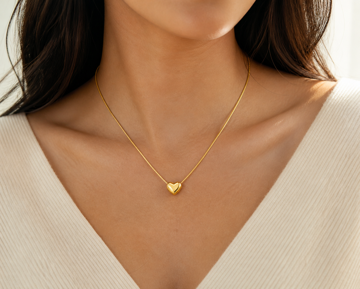 Gold Heart Pendant Necklace