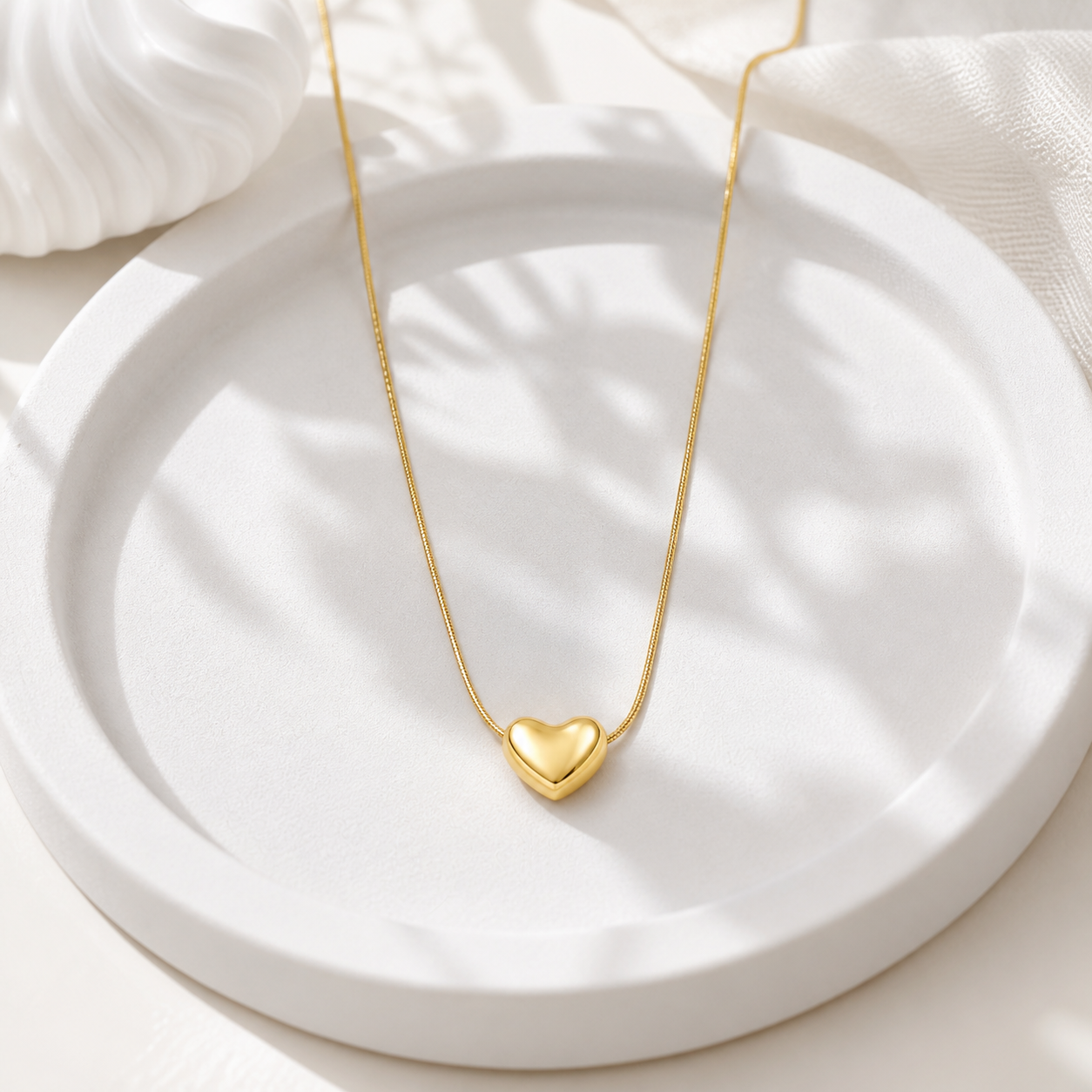 Gold Heart Pendant Necklace