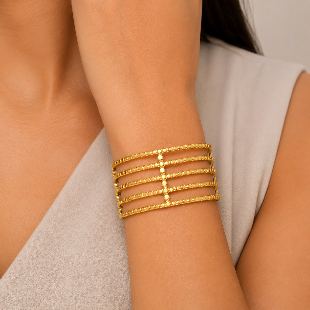 Golden Harmony Cuff