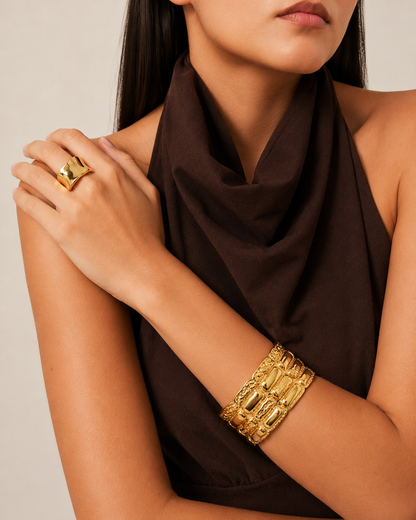 Golden Mosaic Cuff