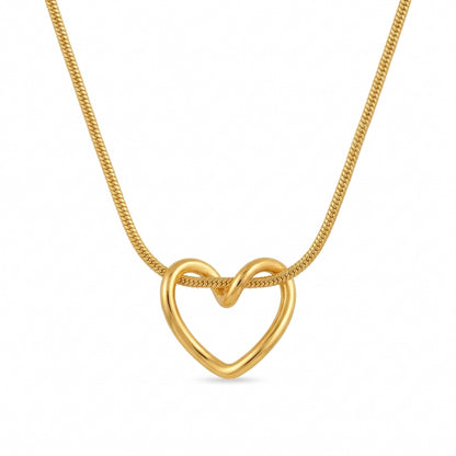 Minimal heart pendant necklace stainless steel anti tarnish gold jewelry