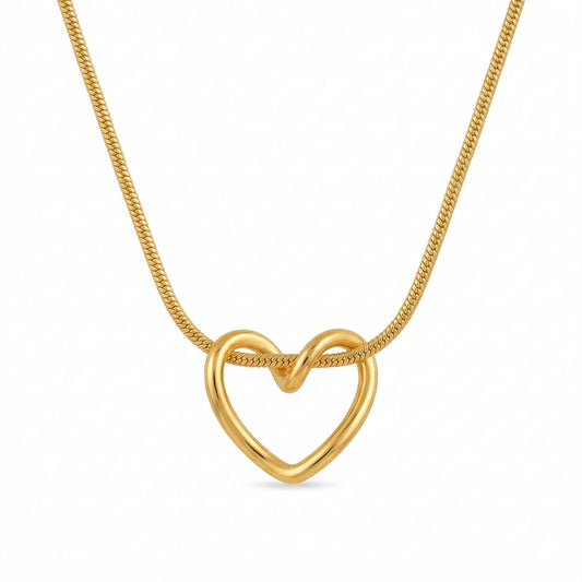 Minimal heart pendant necklace stainless steel anti tarnish gold jewelry