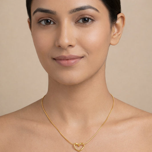 Minimal heart pendant necklace stainless steel anti tarnish gold jewelry