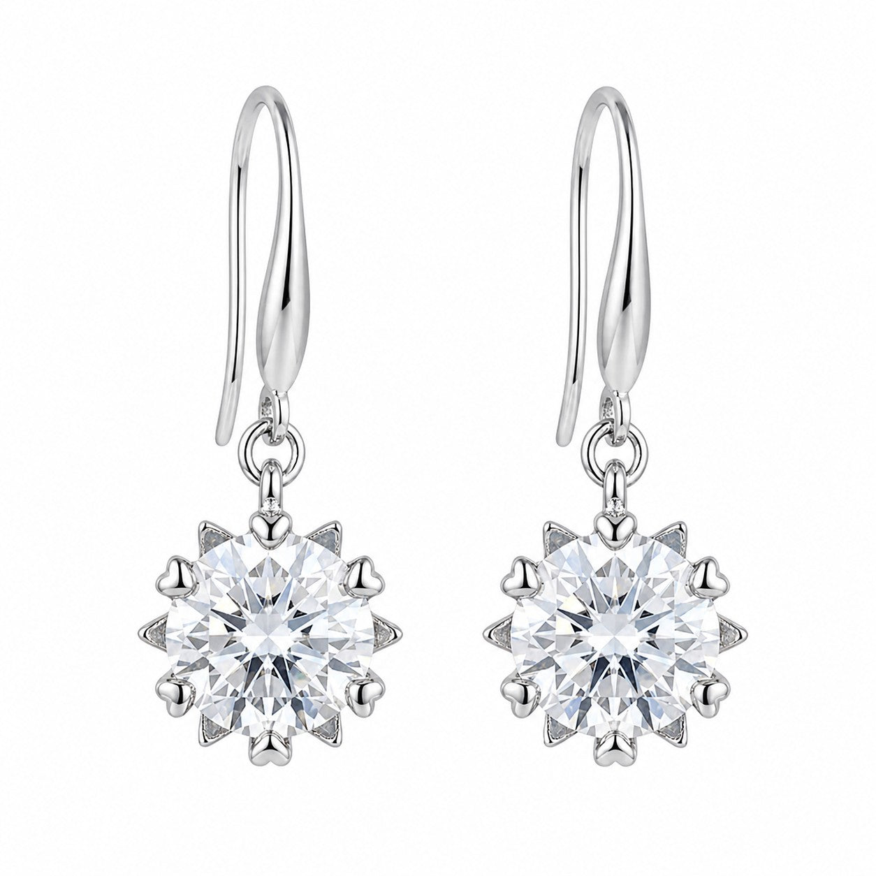 Silver Crystal Drop Earrings for Women