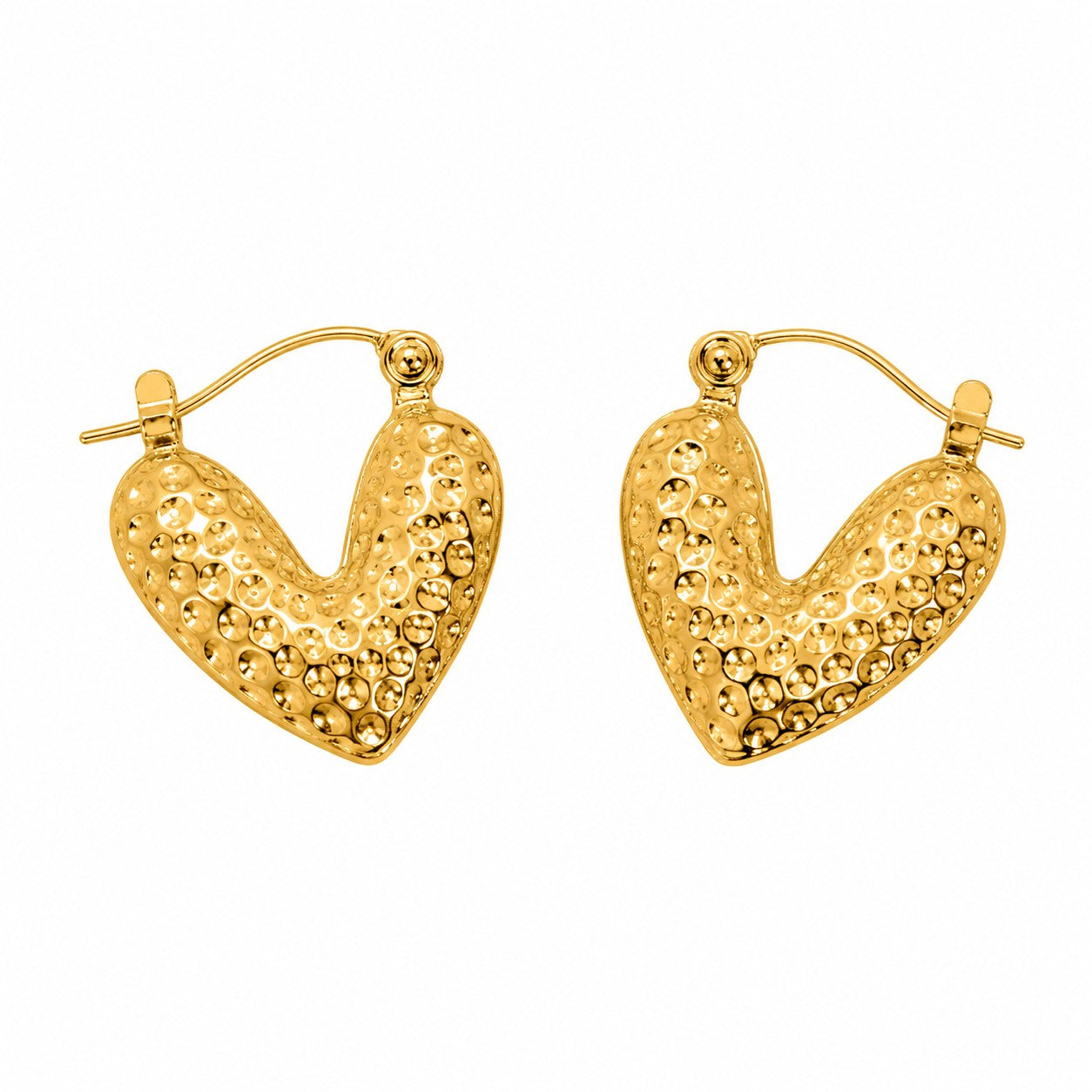 Textured Hearts hoops