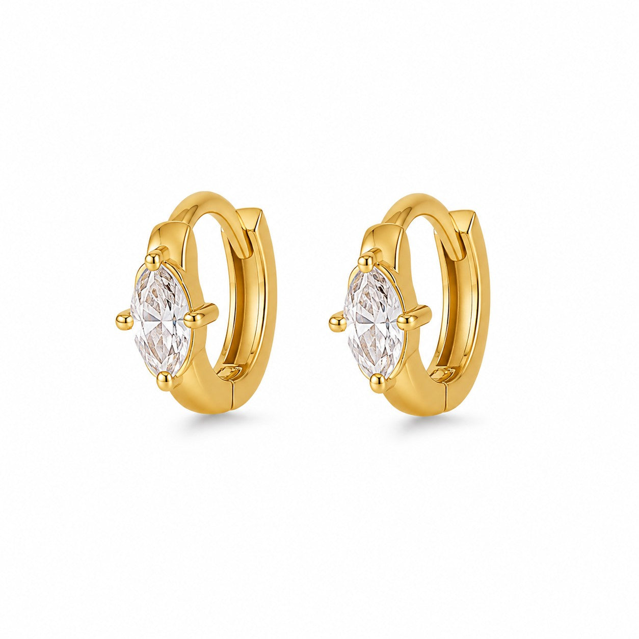 Solitarie studded Hoops