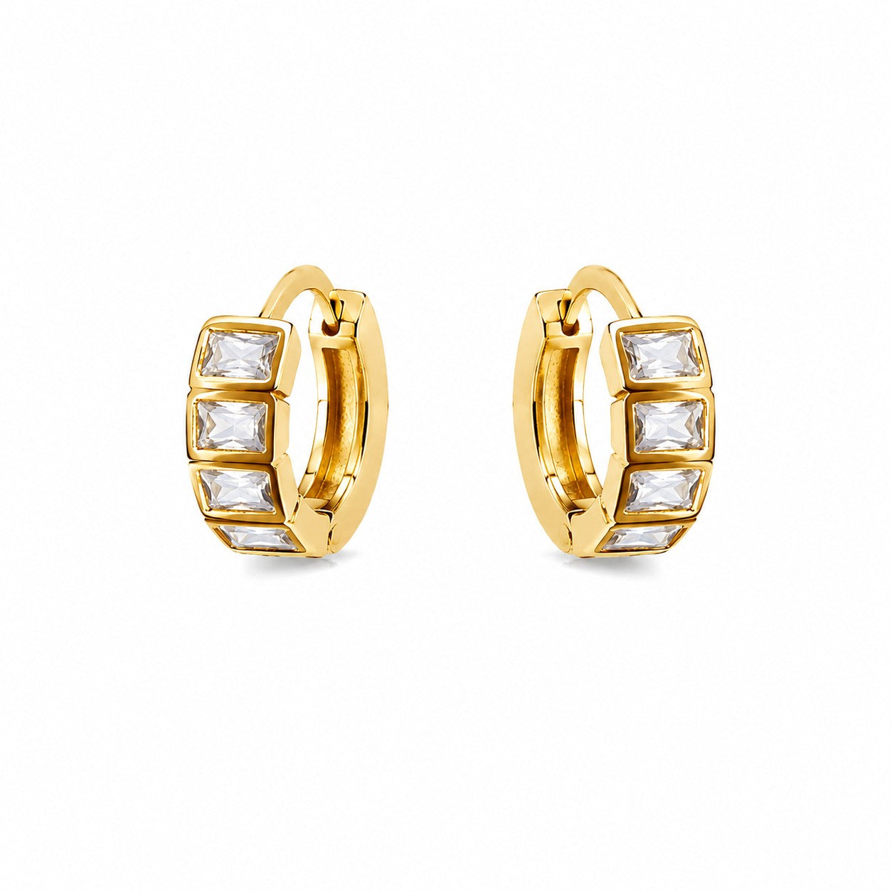 Rectangle cut solitarie Hoops