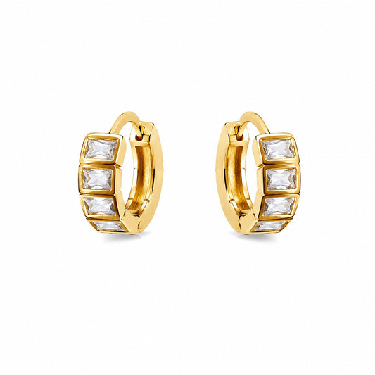 Rectangle cut solitarie Hoops