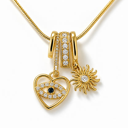 Gold Evil Eye Heart Charm