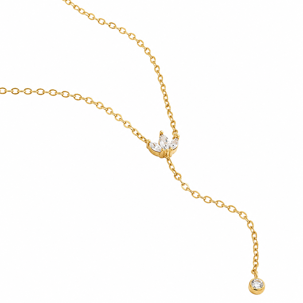 Aurelia Crystal Lariat Necklace