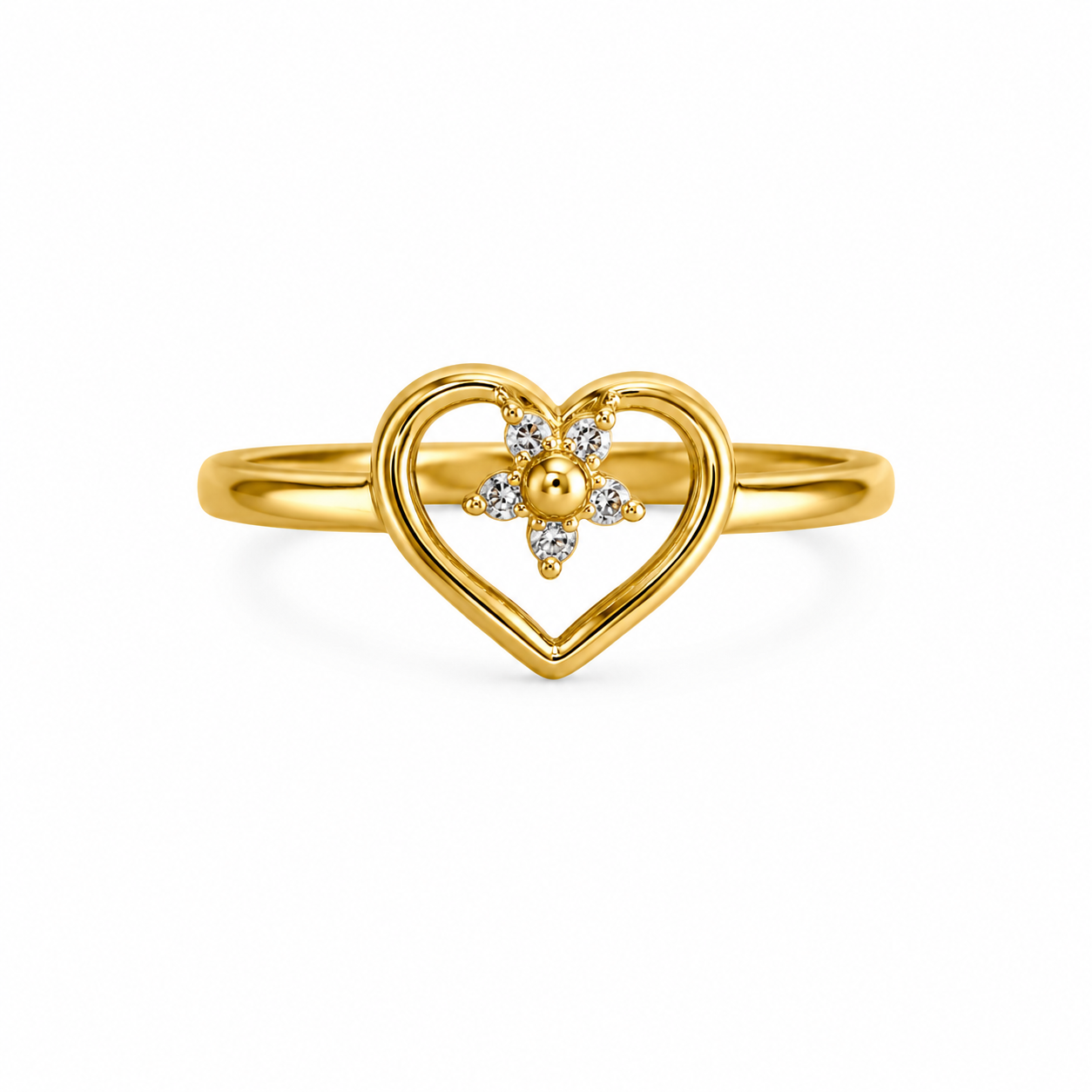 Heart Blossom Ring- Adjustable Size