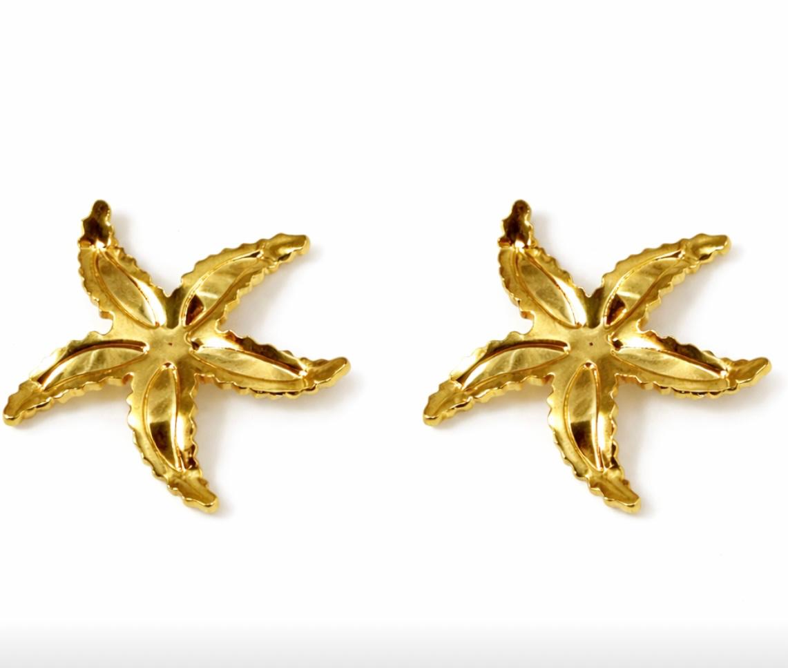 Gold Starfish Stud Earrings